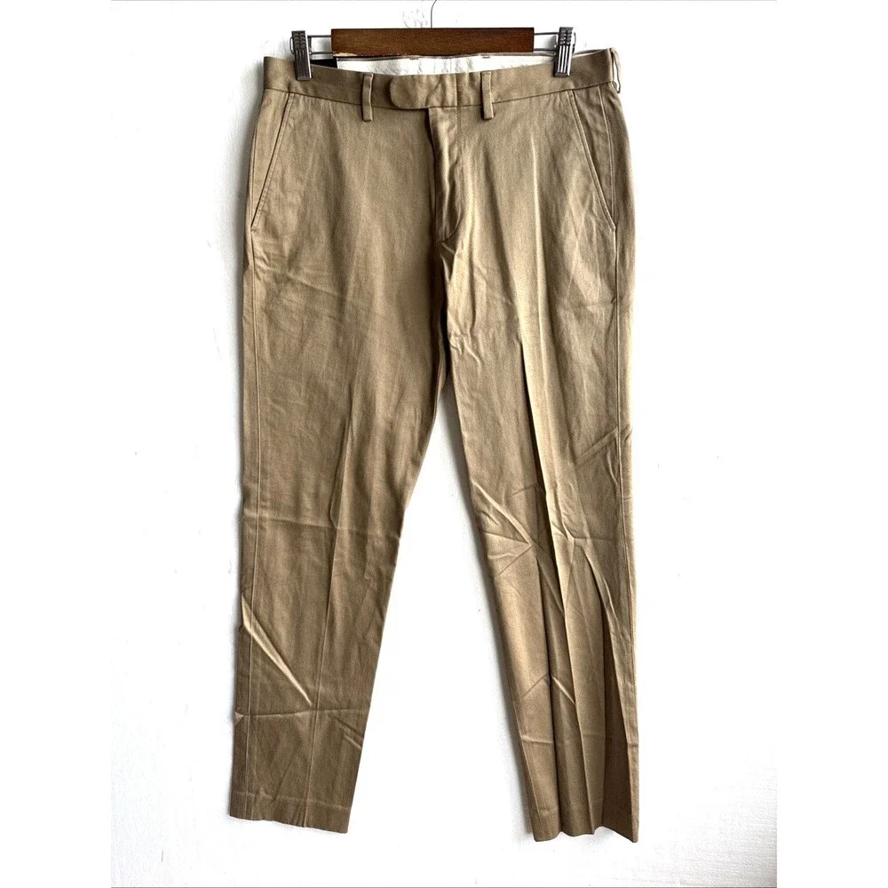 NWT J.Crew Bowery Slim Dress Pants Mens 30x32 Beige Stretch Khaki Chino Trousers